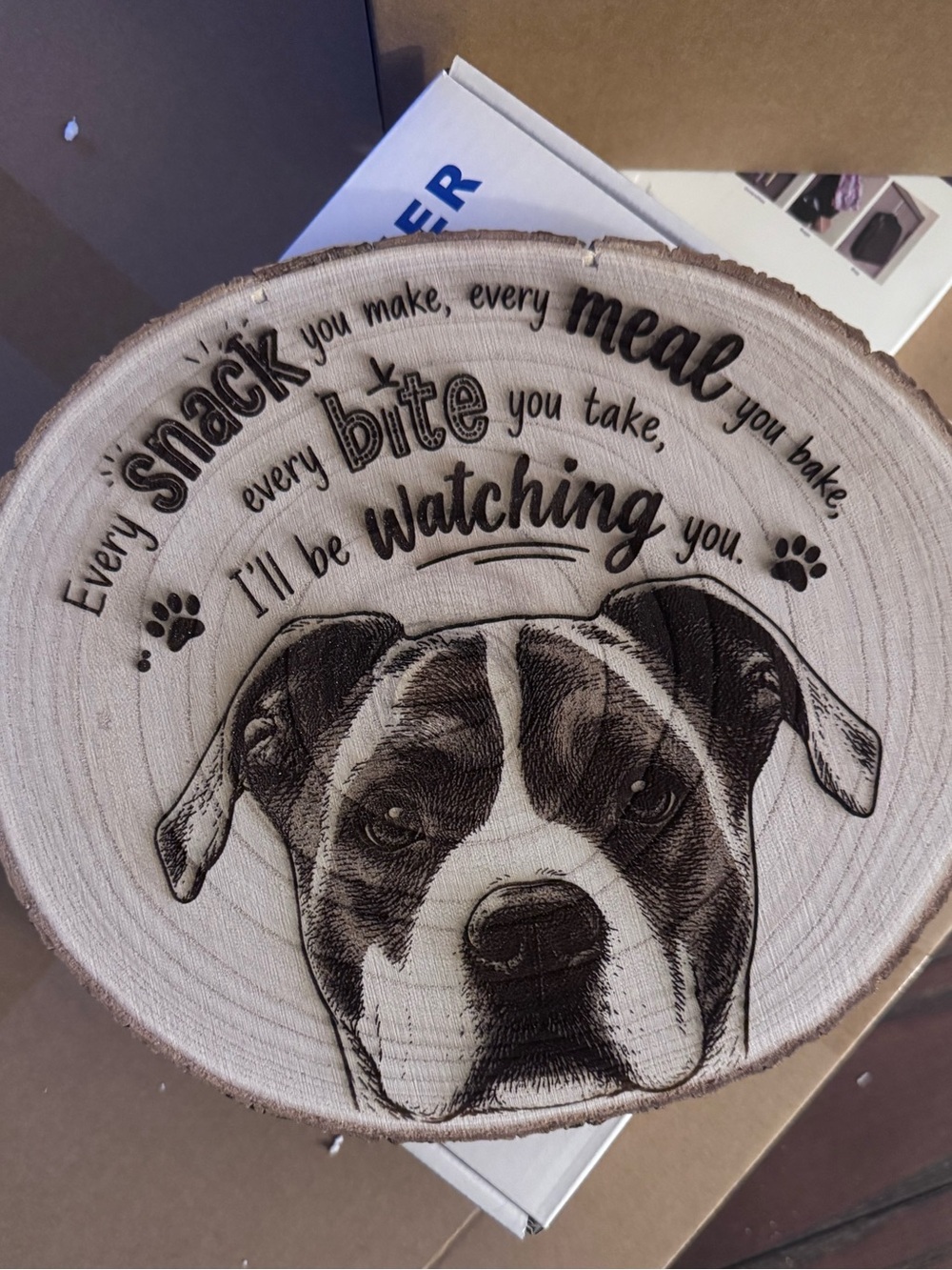 Custom Pet Portrait Wood Slice Sign • Laser Engraved Plaque • Personalized - Picture 13 of 13